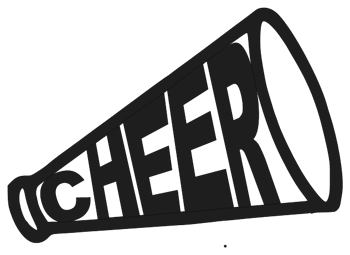 the word cheer on a megaphone
